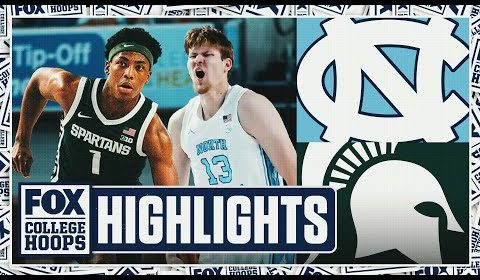 No. 16 North Carolina Tar Heels vs. No. 11 Michigan State Spartans Highlights | FOX College Hoops