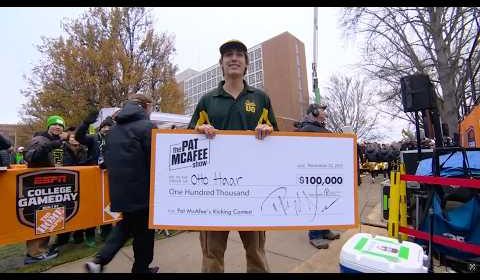 Oregon student GUILT TRIPS Pat McAfee for a SECOND field goal attempt for $100K ð° | College GameDay